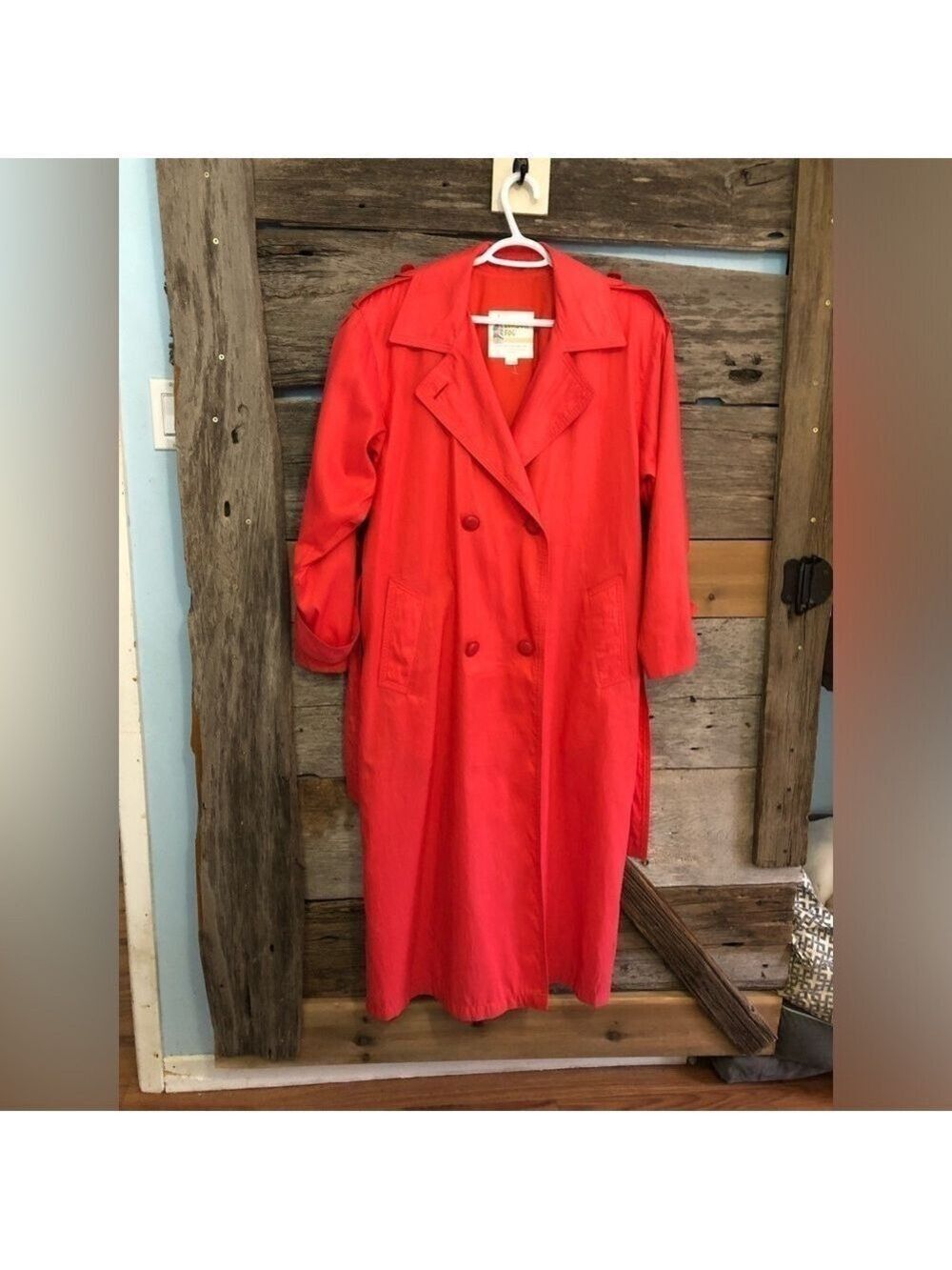Vintage London Fog Size 10M Coral Spring Trench Coat